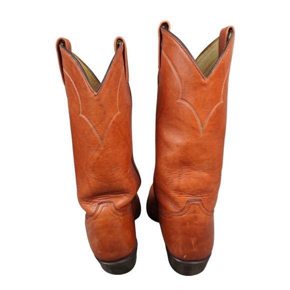 Vintage Tony Lama Leather Cowboy Boots Mens Sz 8.5 EE Brown Style 5084 USA Made - Picture 3 of 15